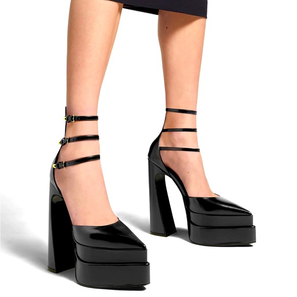 Nero-Oro Versace Platform Shoes - Picture 12 of 16